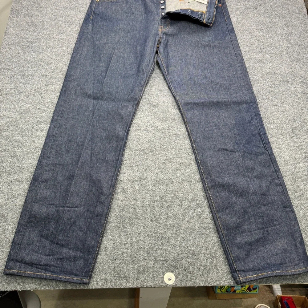 Levi's 501 Original Fit Jeans Mens 38x34 Dark Wash Indigo Denim Workwear